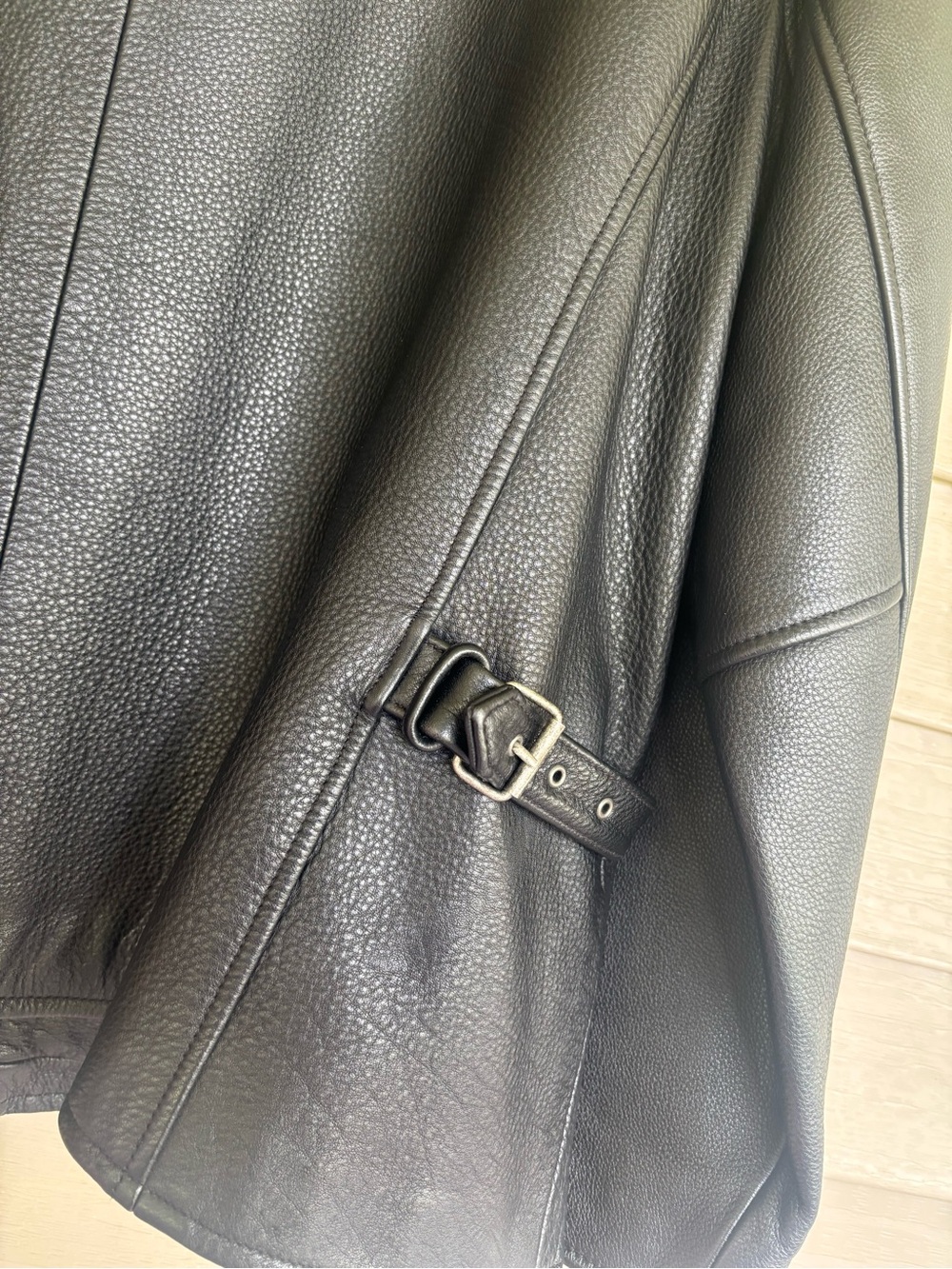 VTG Eddie Bauer Legend Stine Black Leather Jacket Womens XXL 2XL Moto Full Zip - Picture 7 of 8